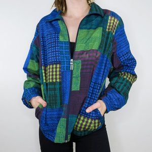 Vintage 90s Koret Sport Funky Geometric Windbreaker Jacket